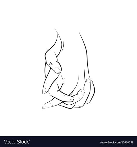Line Art Of A Man And Woman Holding Hands Vector Image