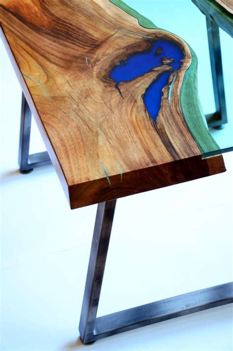 Target / furniture / living room furniture / glass : Live edge river coffee table glowing in the dark with ...