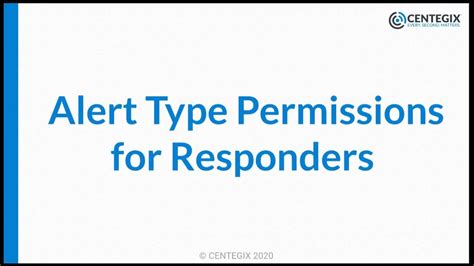 Alert Type Permissions For Responders Youtube