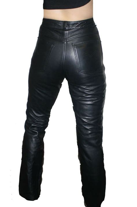 Womens Premium Genuine Lamb Leather 5 Pockets Jeans Style Pants Dona