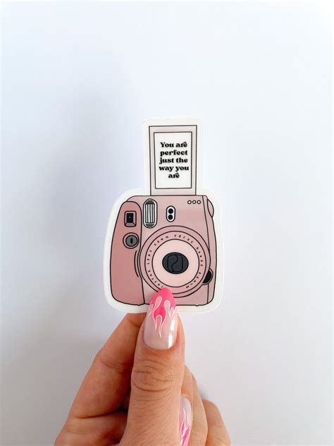 Etiqueta Adhesiva De La Cámara Polaroid Rosa Transparente Etsy