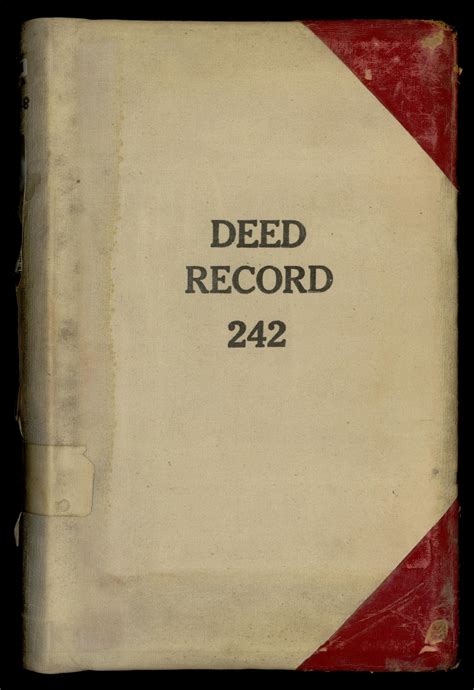 Travis County Deed Records Deed Record 242 Page Front Cover The