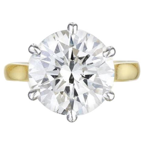 FLAWLESS GIA 4 Carat Round Brilliant Cut Diamond Ring Triple Excellent