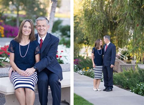 Senior Lds Missionary Couple Photographed At Mesa Az Temple Portrait Ideas Portraits Lds