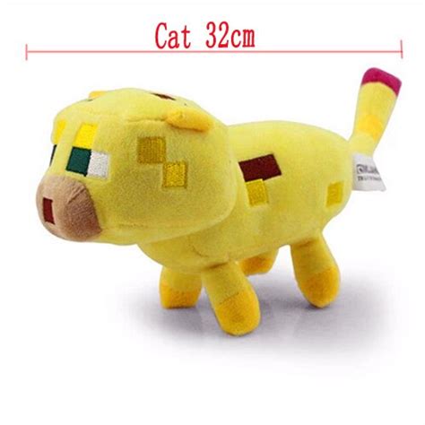 Minecraft Plush Toys Big Size 32cm Minecraft Ocelot Yellow Cat Stuffed