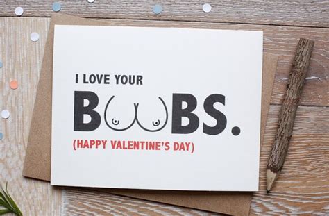 I Love Your Boobs Happy Valentines Day Funny Card Etsy