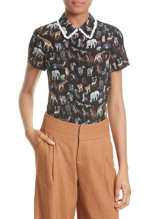 Alice Olivia Willa Silk Blouse Nordstrom