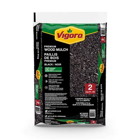 Vigoro 2 Cuft Wood Premium Black Mulch 566 L The Home Depot Canada