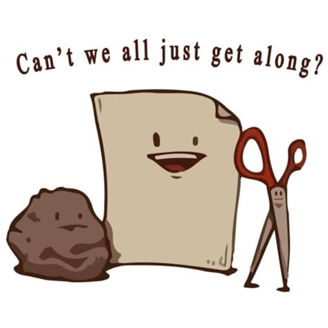 Cant We All Just Get Along Rock Paper Scissors Funny T Shirt Etsy