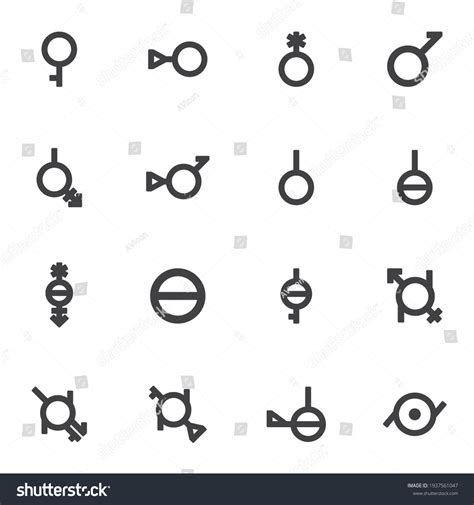 Gender Symbols Vector Icons Set Sexual Stock Vector Royalty Free
