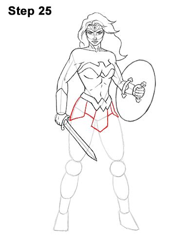 2 clear and easy ways to draw a female body wikihow. How to Draw Wonder Woman (Full Body)