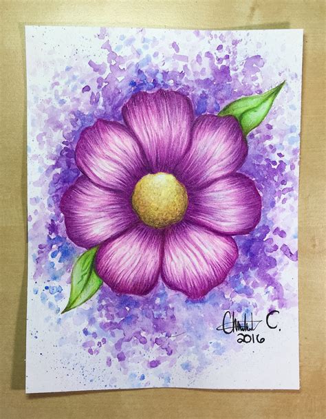Watercolor Pencil Drawing Of A Flower By Chantalmc On Deviantart