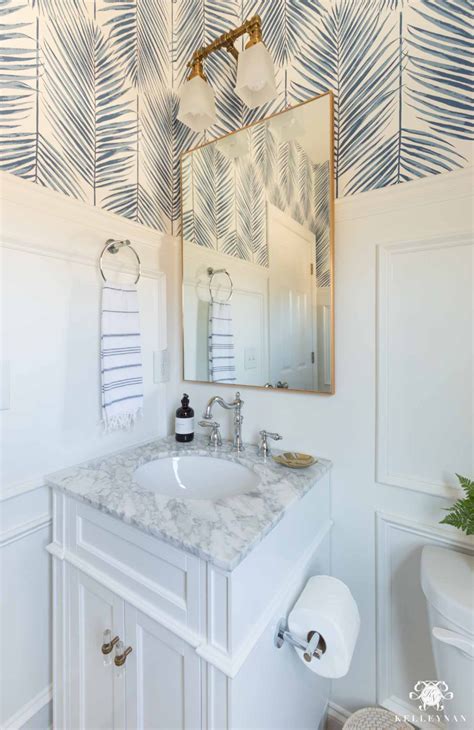 Coastal Powder Room A Modern Classic Design Kelley Nan Coastal