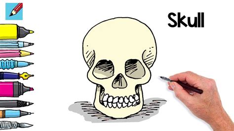 Learn How To Draw A Skull From The Front Real Easy Step By Step With