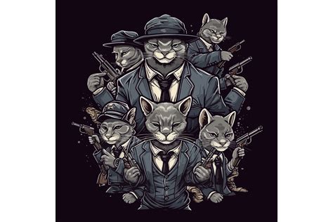 Svg Mafia Cat Boss Gangster Vector Gráfico Por Evoke City · Creative