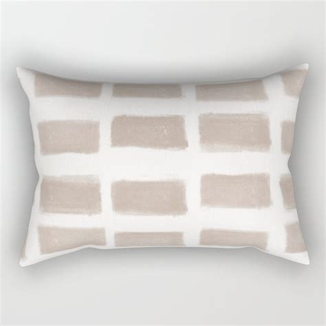 Brush Strokes Horizontal Lines Nude On Off White Rectangular Pillow By