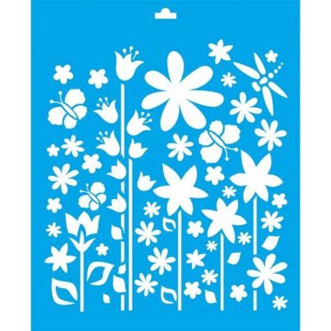 Plantilla Stencil Florecillas STM 016 21x17 Cm Plantas En Pared