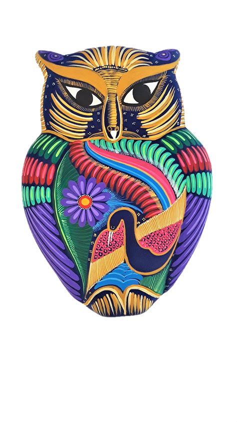Na0401 Wall Owl Large — Fandango Trading Mexican Folk Art