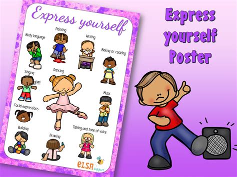 Express Yourself Poster Elsa Support For Emotional Literacy
