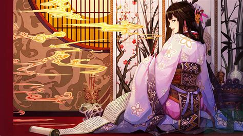 Anime Girl Kimono Smoking 4k 62 Wallpaper