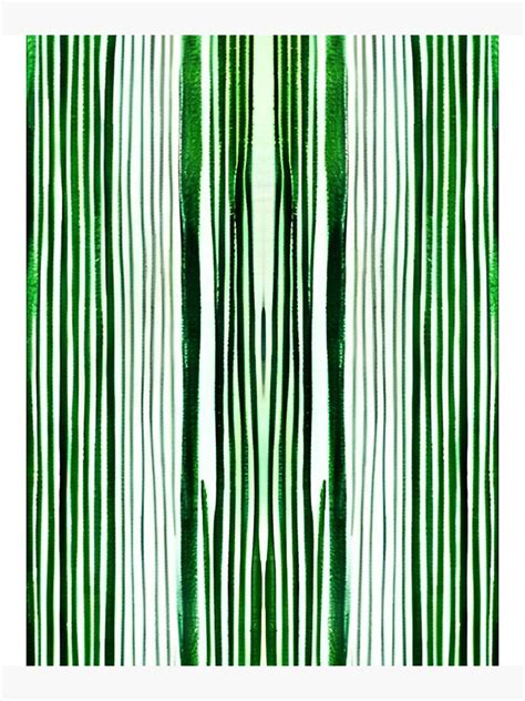 Green And White Vertical Striped Green Aesthetic Lines Poster For