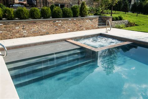Hinsdale Il Rectangular Swimming Pool Sunshelf And Spa Inside