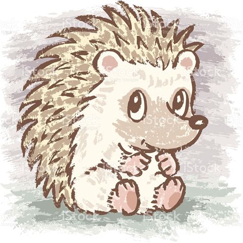 Simple Cute Hedgehog Drawing