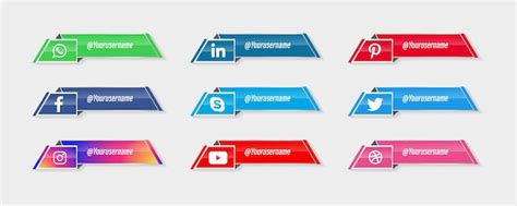Premium Vector Social Media Icons Lower Third Banners