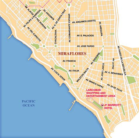 Lima Miraflores Area Map Lima Peru • Mappery
