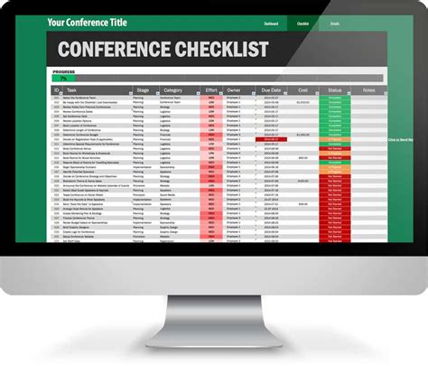 Amazing 161 Step Conference Planning Checklist Excel Template