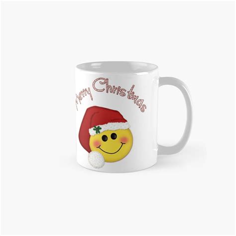 Santa Smiley Merry Christmas Mug By Lallinda Redbubble
