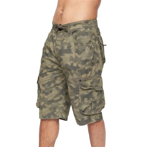 Mens Cargo Shorts Combat Crosshatch Camo Army Long Military Knee Length Pants Ebay