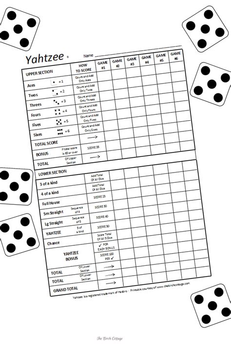 Diy Yard Dice And Printable Yahtzee Score Sheet By The