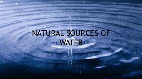 Natural Resources Of Water