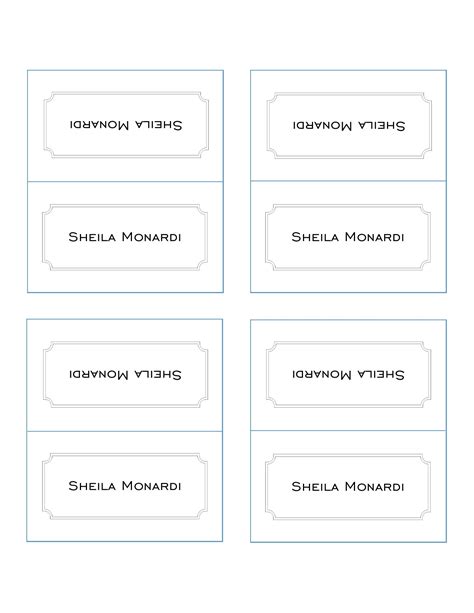Downloadable Free Printable Place Card Template
