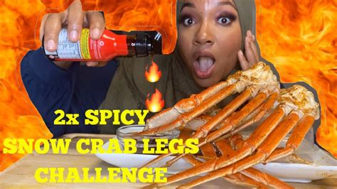 2x SPICY SNOW CRAB LEGS SEAFOOD BOIL MUKBANG CHALLENGE In 10 Minutes