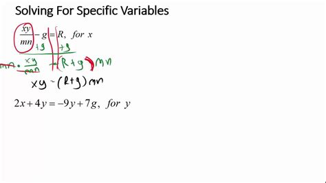 Solving for a variable worksheet. Solving For Specific Variables - YouTube