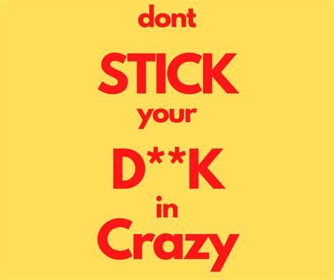 Don T Stick Your Dick In Crazy