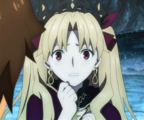An Anime Character With Long Blonde Hair And Red Eyes