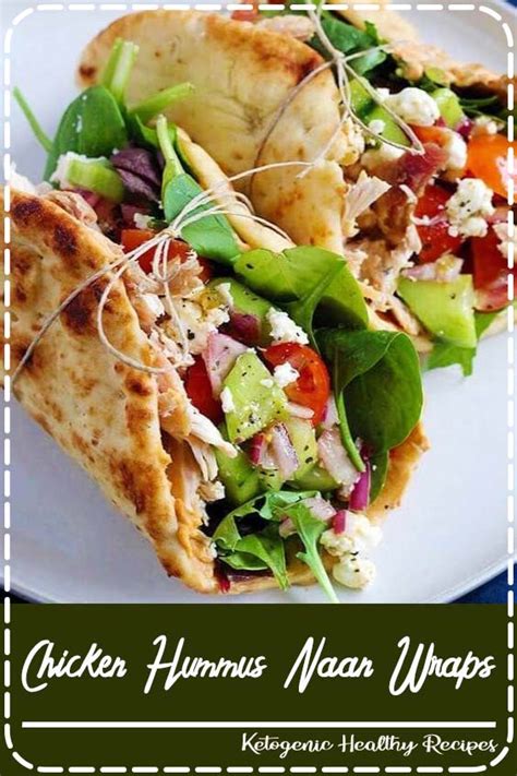 This wrap is a great quick lunch that travels well, so you can take it to work or the gym. Chicken Hummus Naan Wraps - Food Brenda