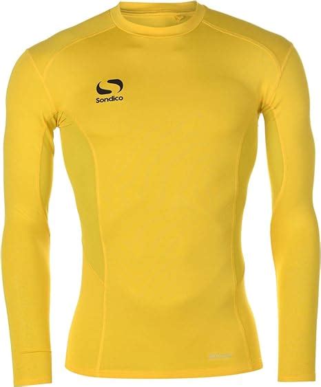 sondico mens base core long sleeve layer baselayer top compression armor thermal yellow m