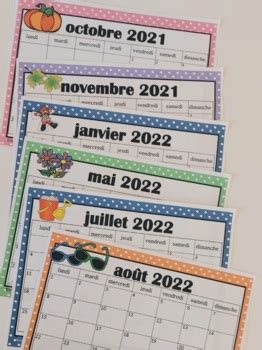 French Calendar - Calendrier 2018-2019 by mrslryan | TpT