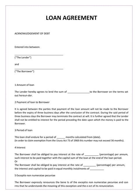 40 Free Loan Agreement Templates Word And Pdf Template Lab