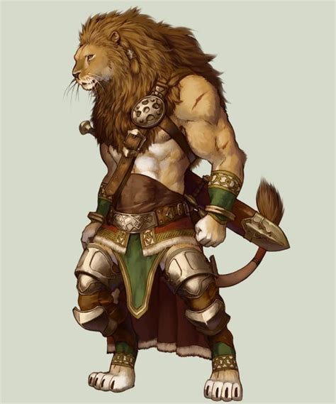 Lionman Warrior Fantasy Race Ideas Em 2019 Personagens De Rpg