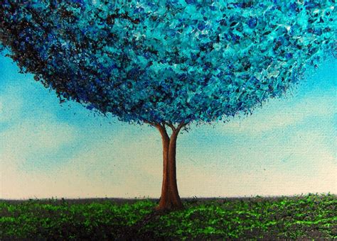 Bing Art By Rachel Bingaman Modern Painting Of Abstract Tree Art Blue