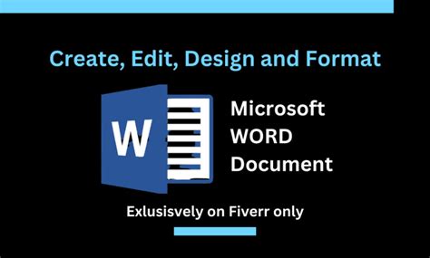 Format Design Create Type Edit Microsoft Word Document By Areeba