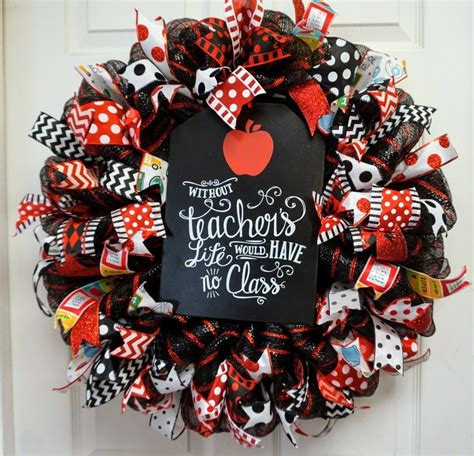 Teacher Appreciation Wreath Apple Wreath Classroom Wreath School