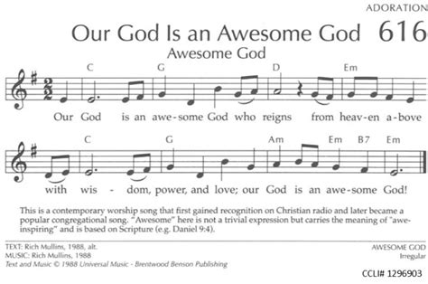 Our God Is An Awesome God Awesome God ~ Hymn 616 ‹ First Presbyterian