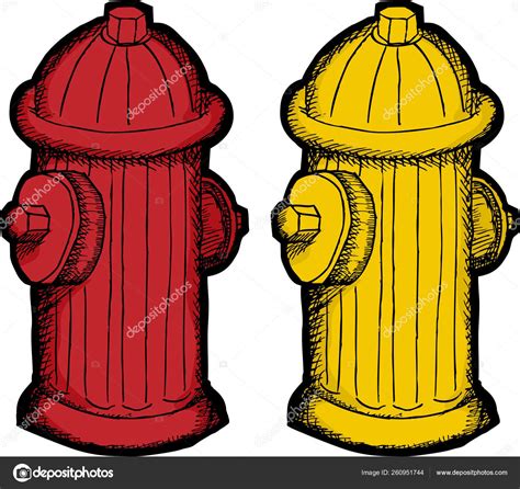 Red Yellow Fire Hydrant Illustrations White Background Stock Photo By