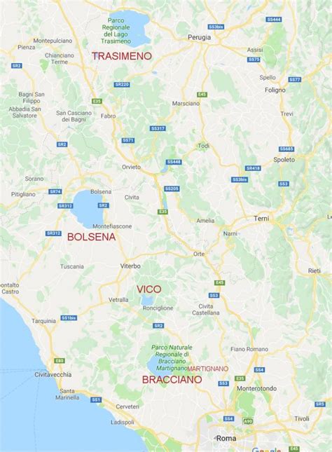 Map Of The Lake District Map Of Lakes Of Central Italy Italy 4